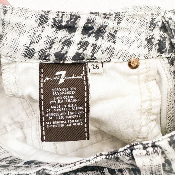 7 For All Mankind Patterned Skinny Jeans Plaid Houndstooth Size 26 - Picture 4 of 8